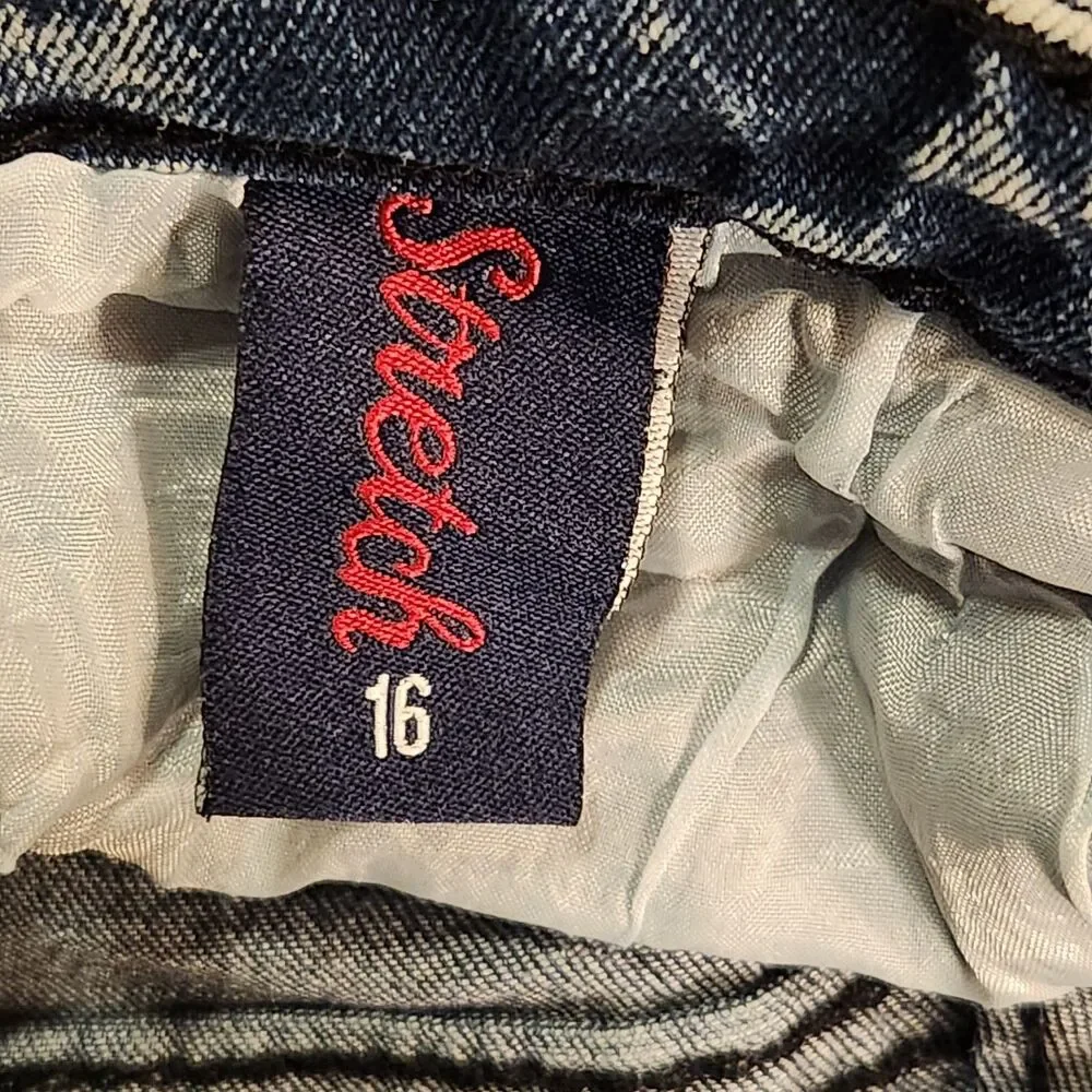 Phat Farm Boys Shorts 16 Blue Denim Medium Wash Skinny Fit Distressed Vintage